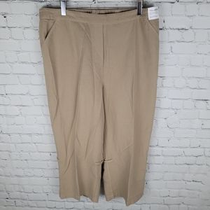 NORTHERN REFLECTIONS | Villager cotton wide leg khaki crop pants